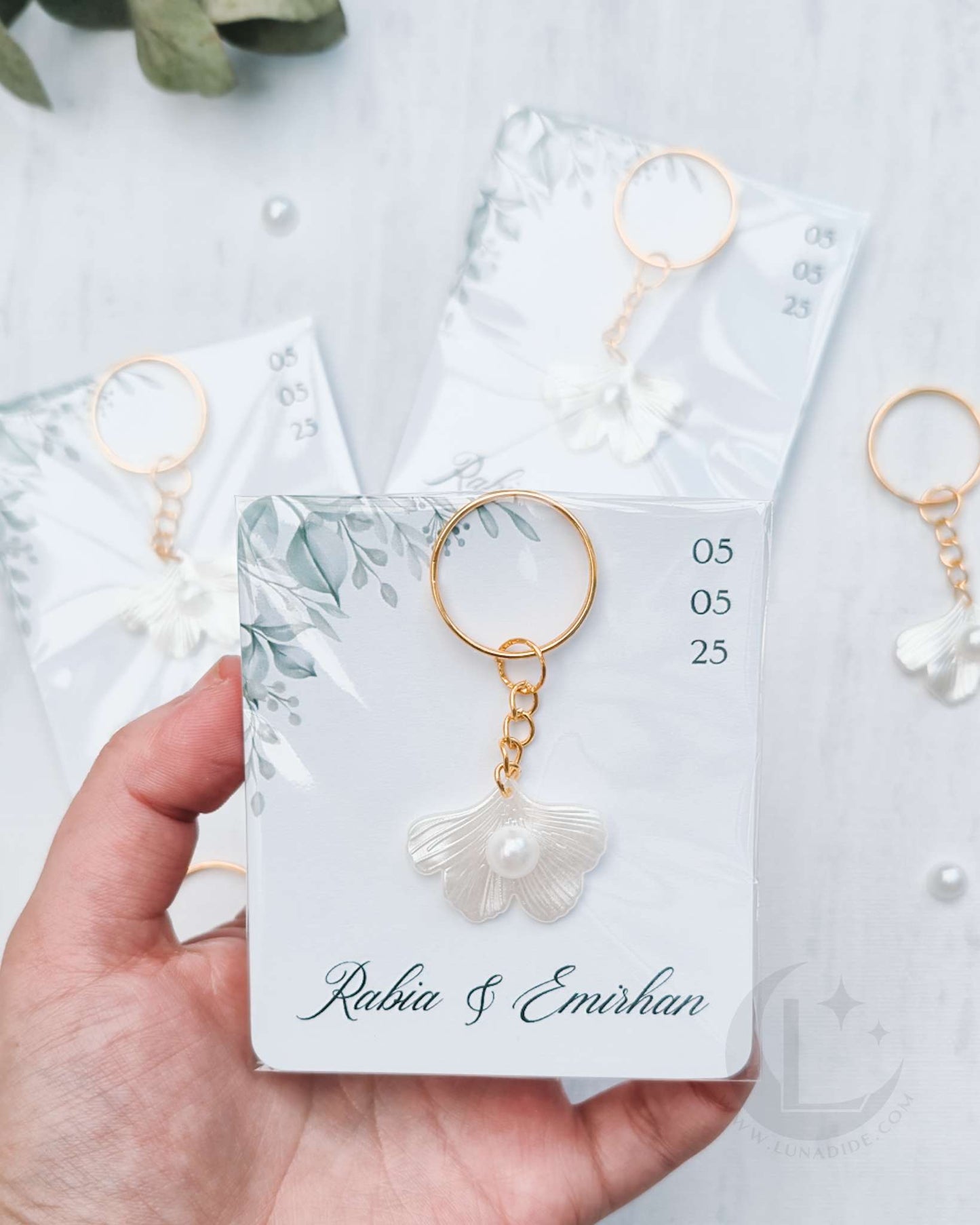 Bedankje parel sleutelhanger ''Elegans''