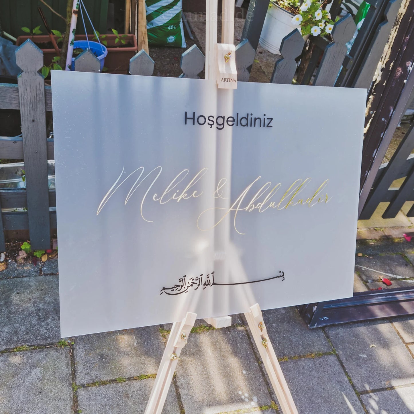 Welkomstbord frosted