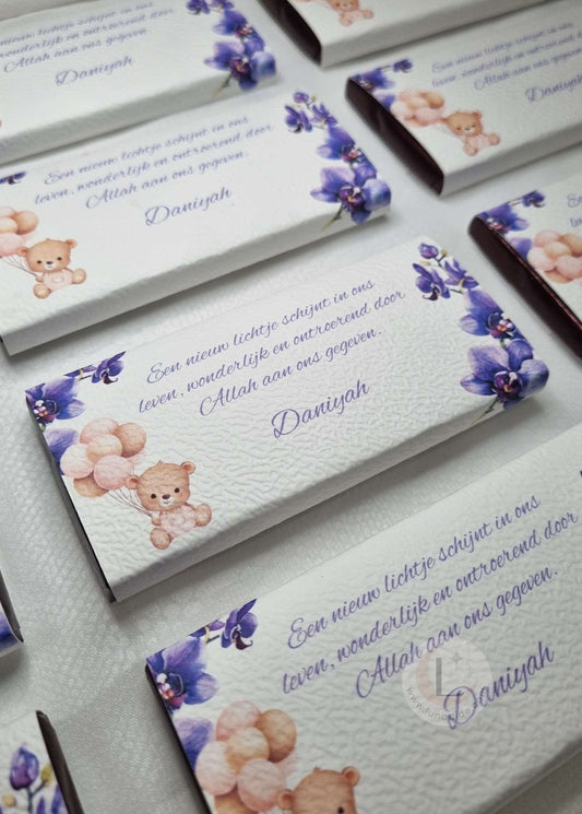 Bedankje mini choco reep ''Darling''