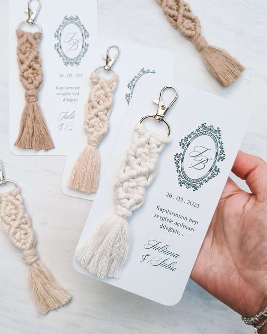 Bedankje macramé sleutelhanger "Clavis"